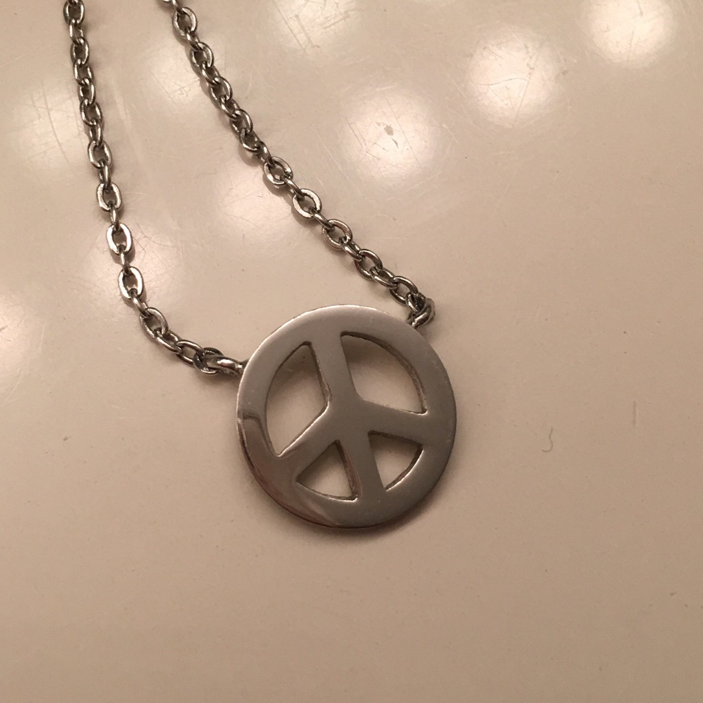 Silver Peace Sign Necklace